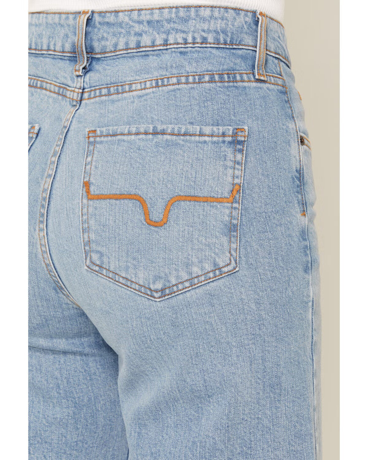 Light Wash High Rise Wide Leg Five Pocket Denim Jeans