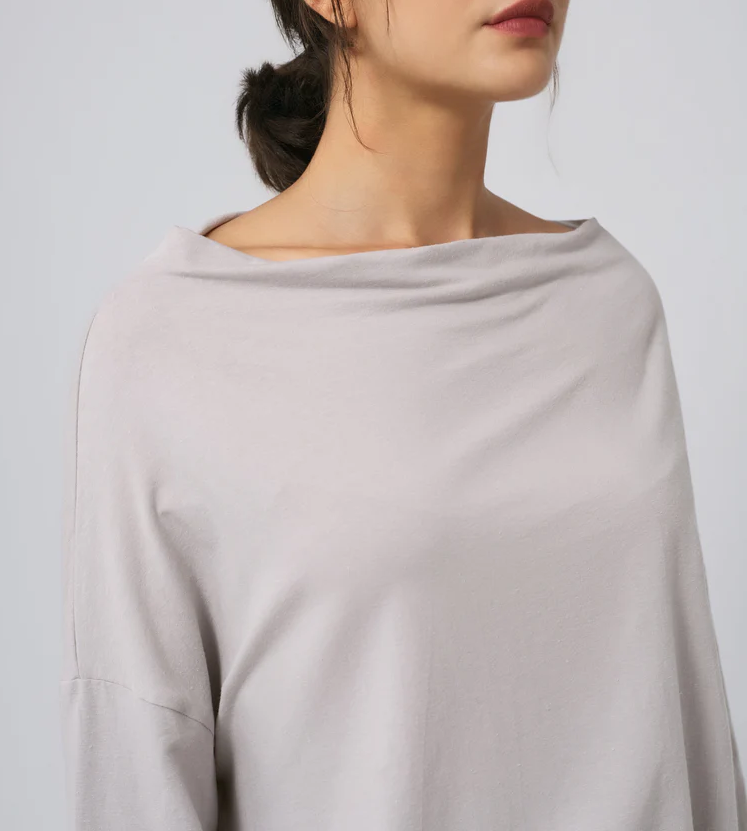 Women’s Off Shoulder Stretch Knit Long Sleeve Pullover Top