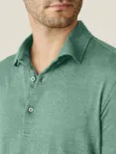 Men’s 3 Button Ultra-Light Linen Jersey Short Sleeve Polo Shirt