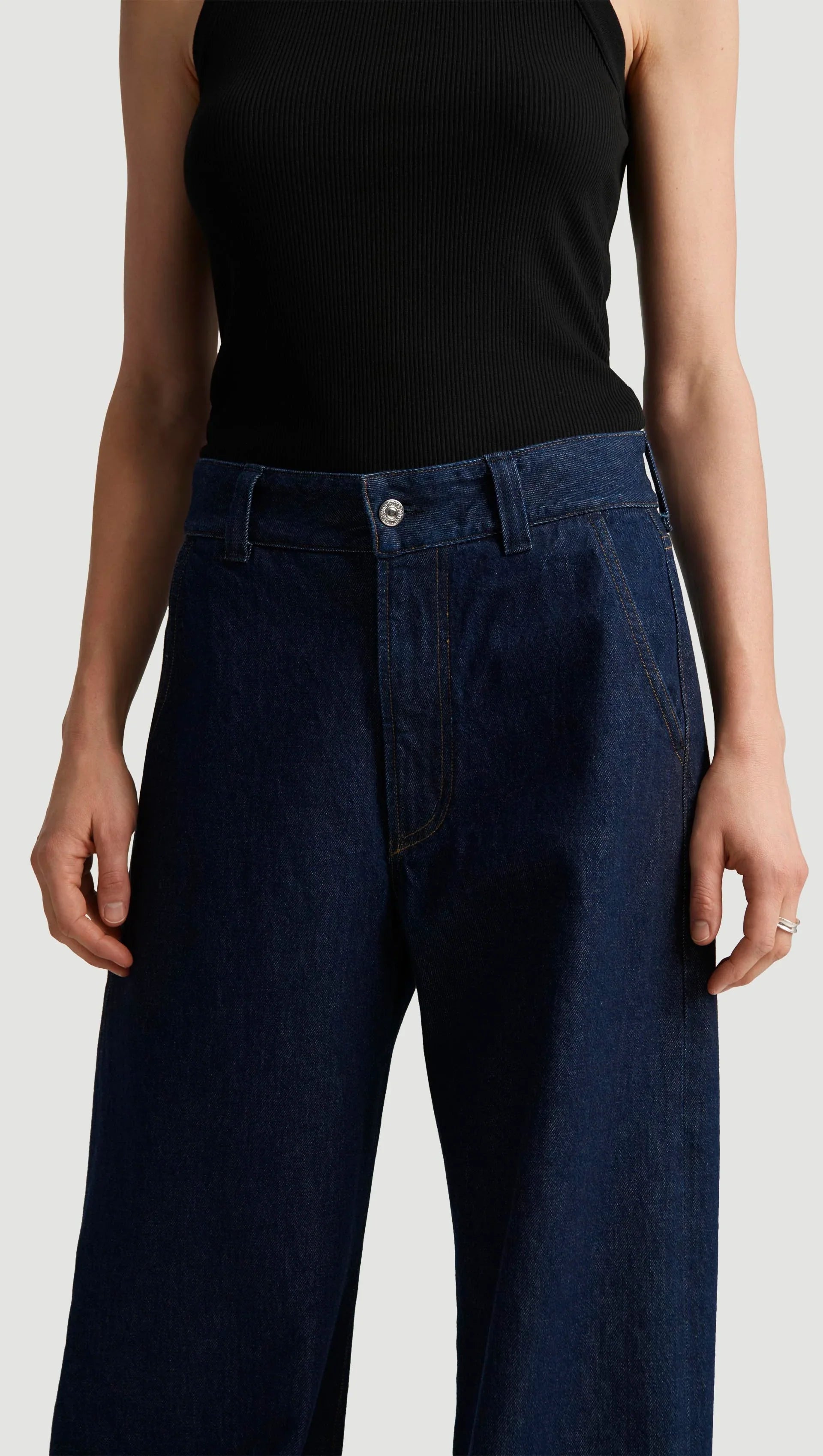 Women’s High Waist Rigid Regenerative Cotton Wide Leg Trouser Jeans