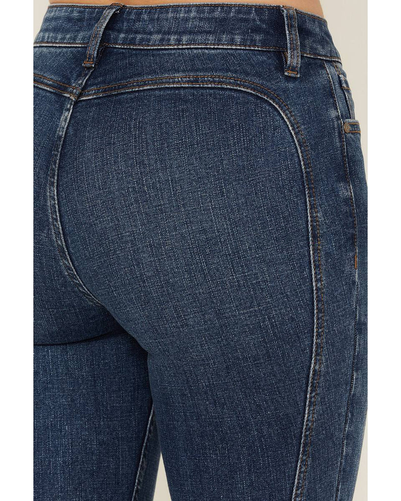 Women’s High Rise Center Seam Bootcut Stretch Denim Jeans