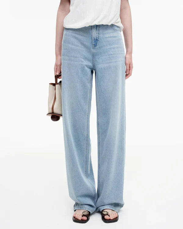 Light Wash High Waist Loose Wide Leg Denim Jeans