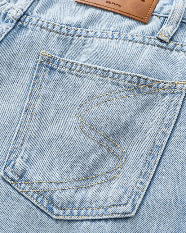 Light Wash High Waist Loose Wide Leg Denim Jeans