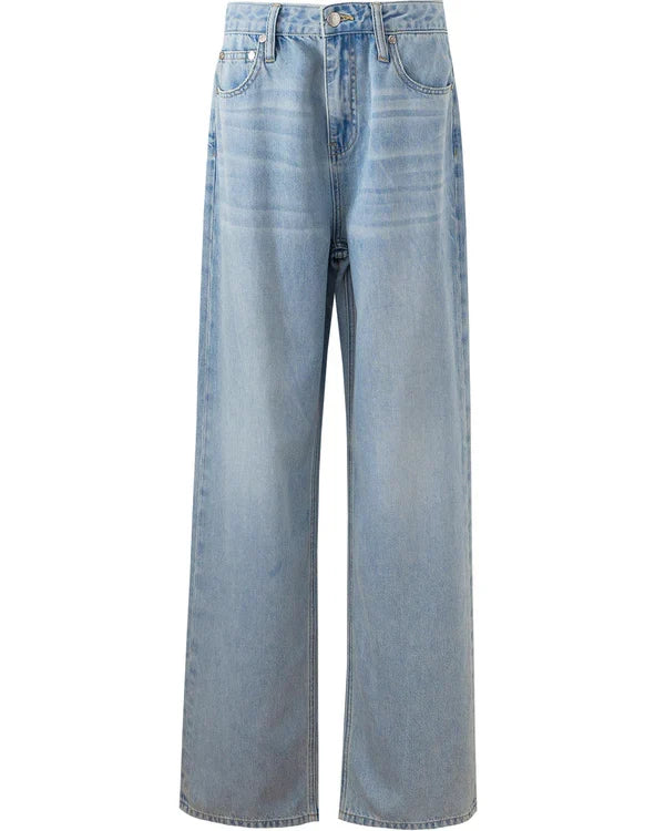 Light Wash High Waist Loose Wide Leg Denim Jeans