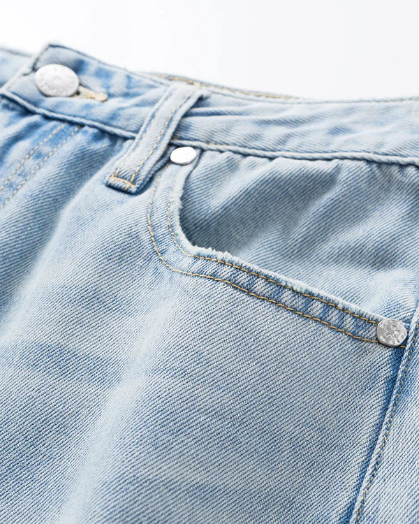 Light Wash High Waist Loose Wide Leg Denim Jeans