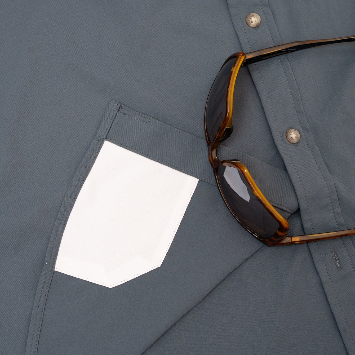 Men’s Solid Navy UPF50+ Stretch Quick Dry Short Sleeve Button Up Shirt