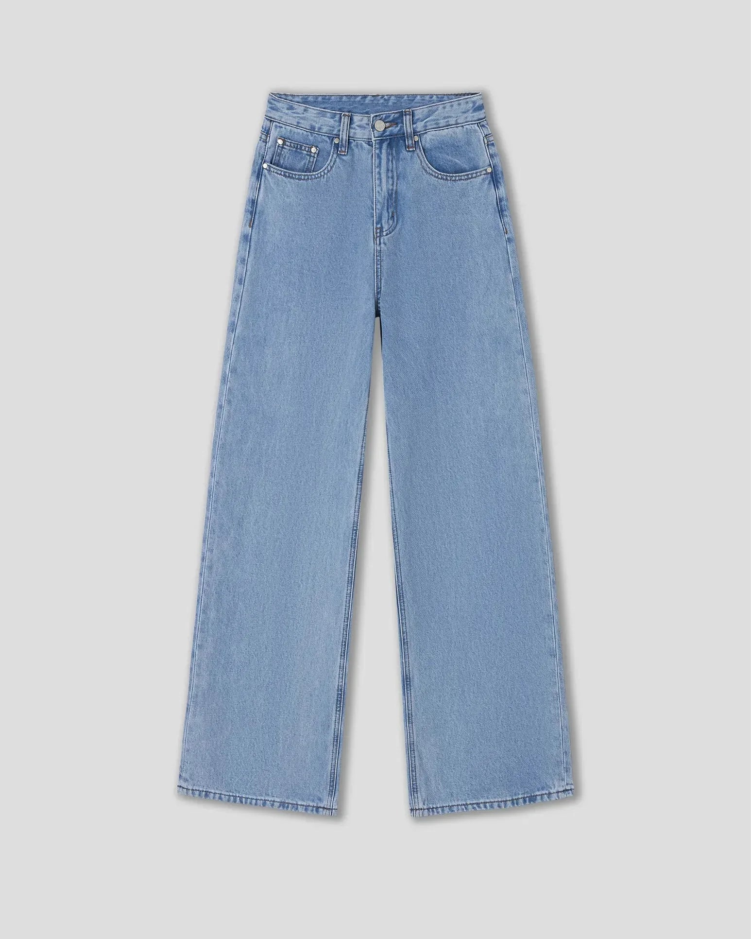 High Rise TENCEL Blend Light Wash Fluid Wide Leg Jeans